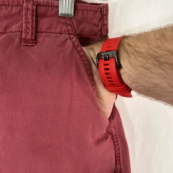 Coldwater Creek Pants Women's 10 Solid Red Button Zip High Rise Cotton Blend - Picture 4 of 8